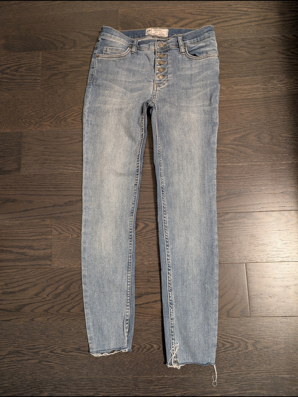 Free People-Light Wash Women's Button-Fly Jeans